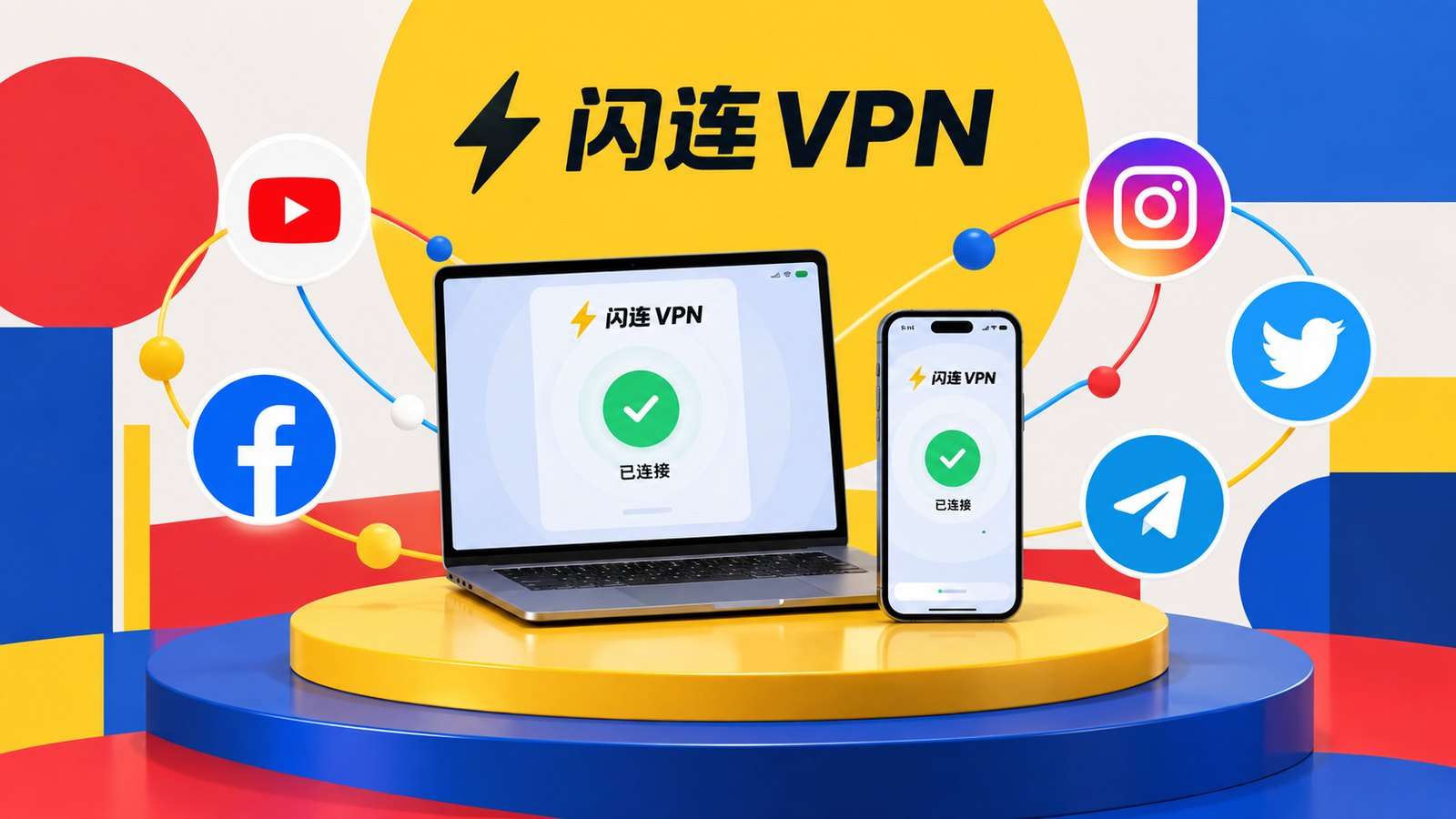 闪连VPN一键连接相关视觉